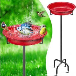 40In Metal Bird Bath for Outside, Freestanding Garden Birdbaths Bowl
